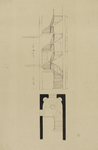 206878 Plattegrond en opstand van het trappenhuis in het pand Kromme Nieuwegracht 49 (Paushuize) te Utrecht, met ...